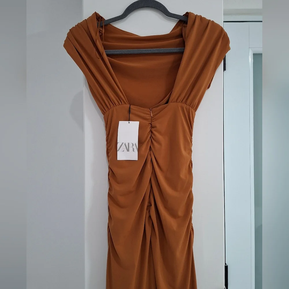 ZARA DRAPED CUT OUT DRESS - Picture 12 of 15